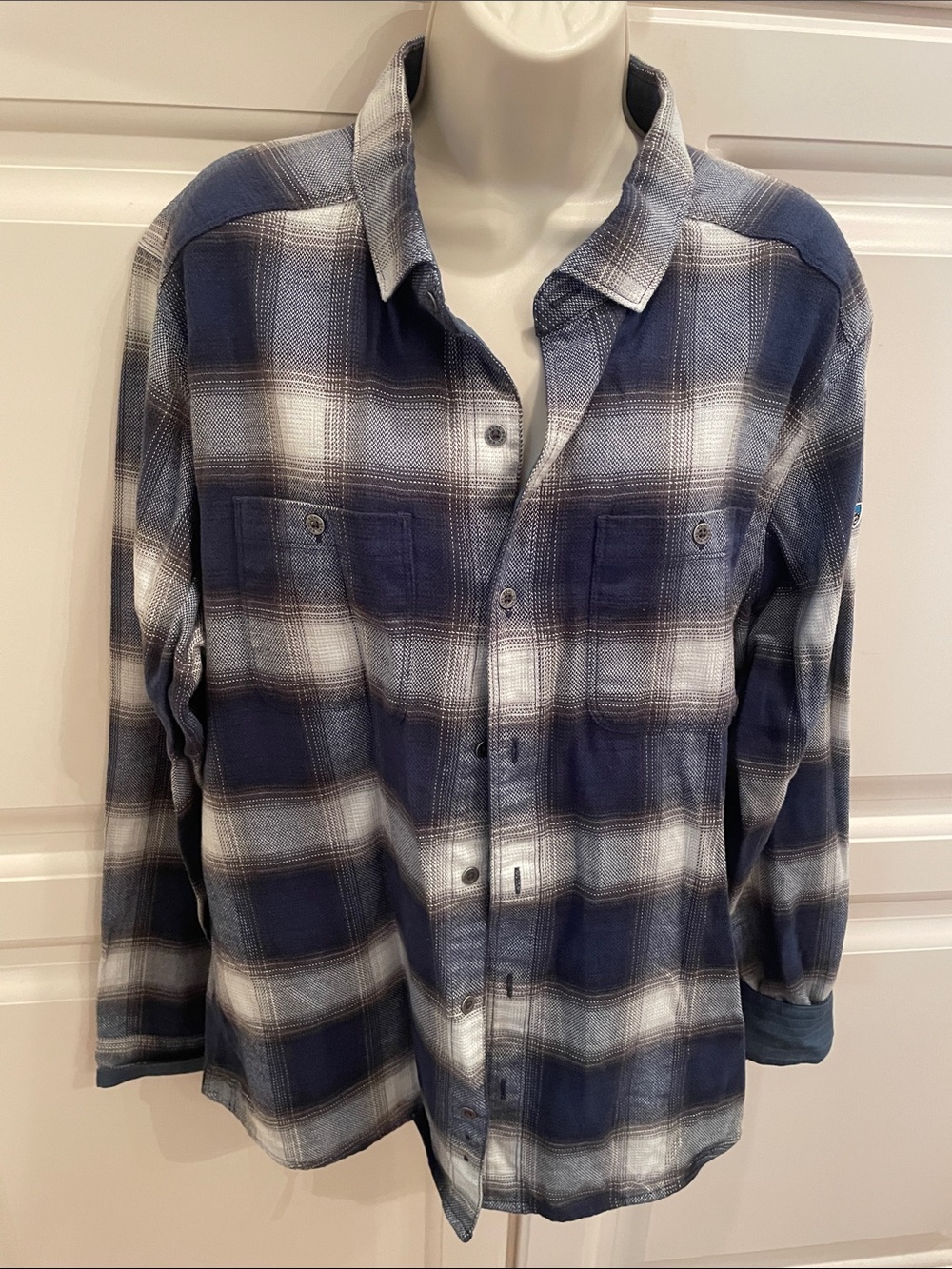 Kuhl men’s plaid flannel shirt sz L